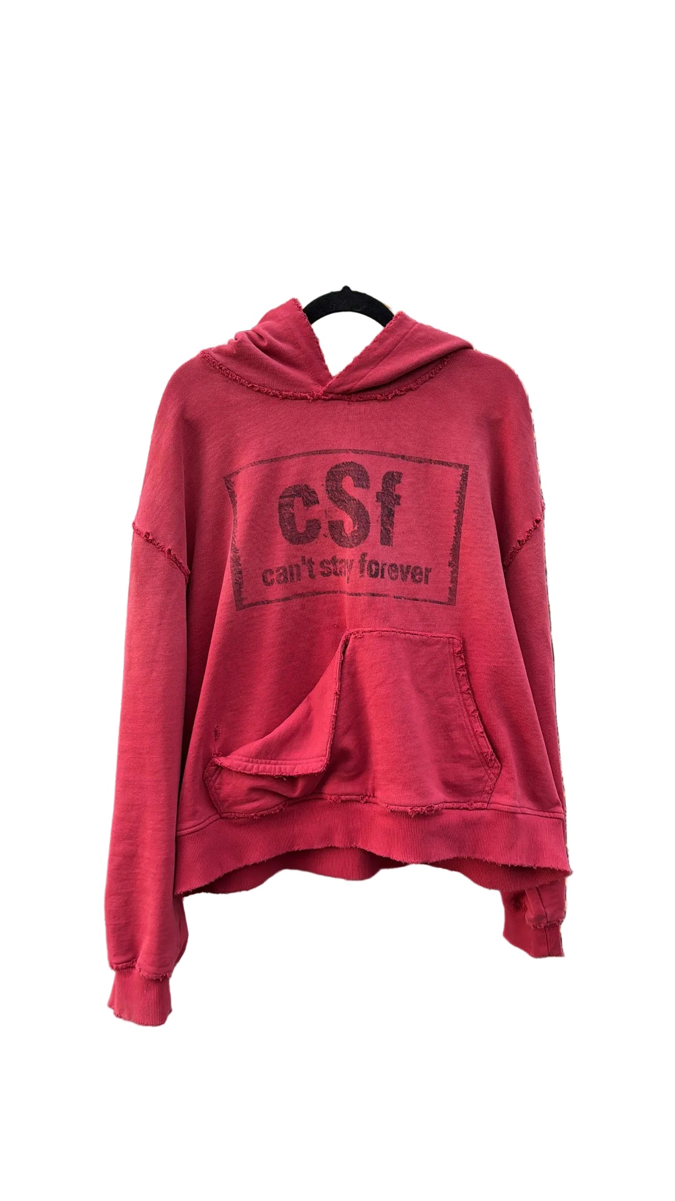 Crimson Deconstructed Hoodie – Cant Stay Forever