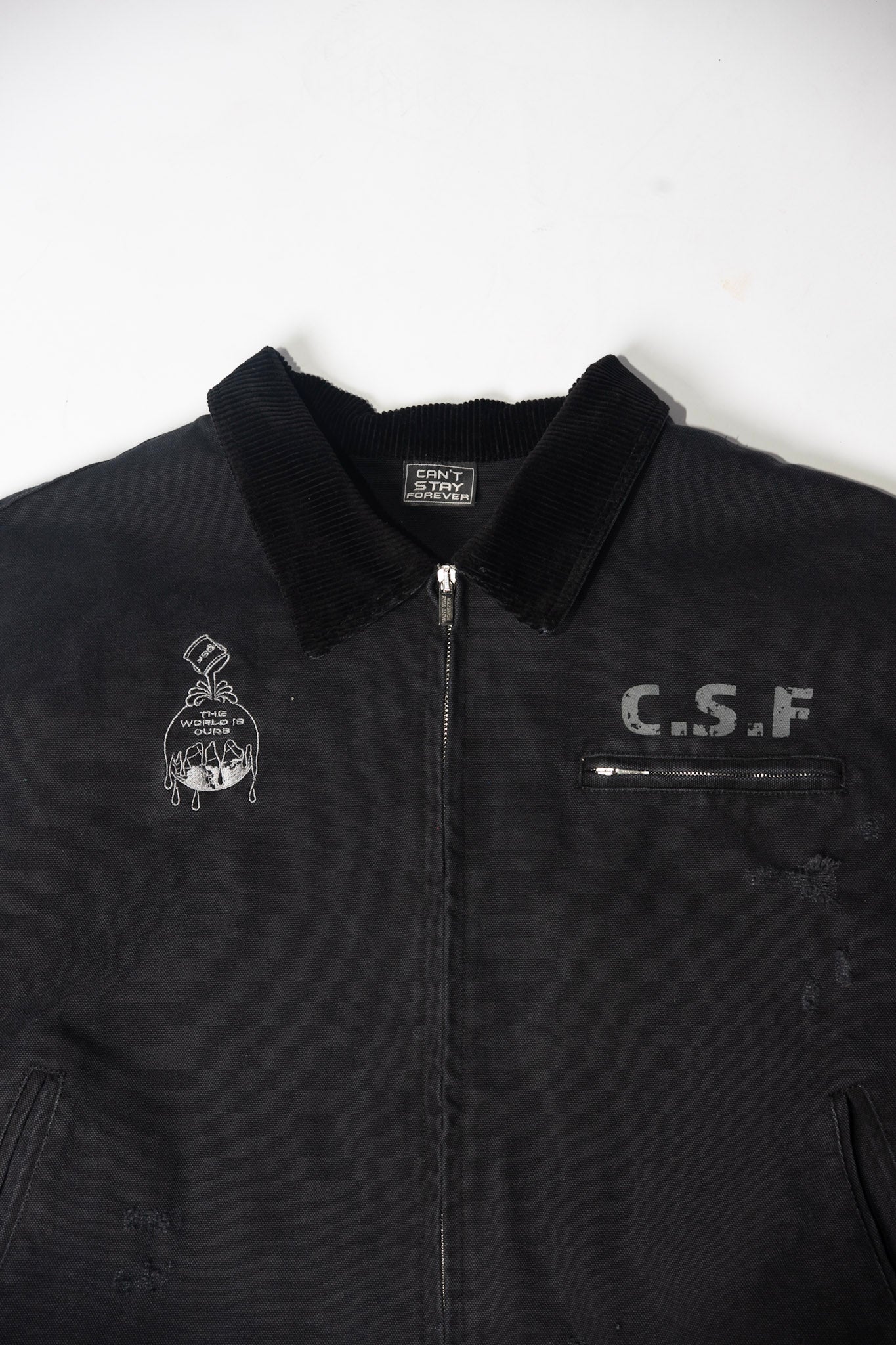 Black 98' Work Jacket – Cant Stay Forever